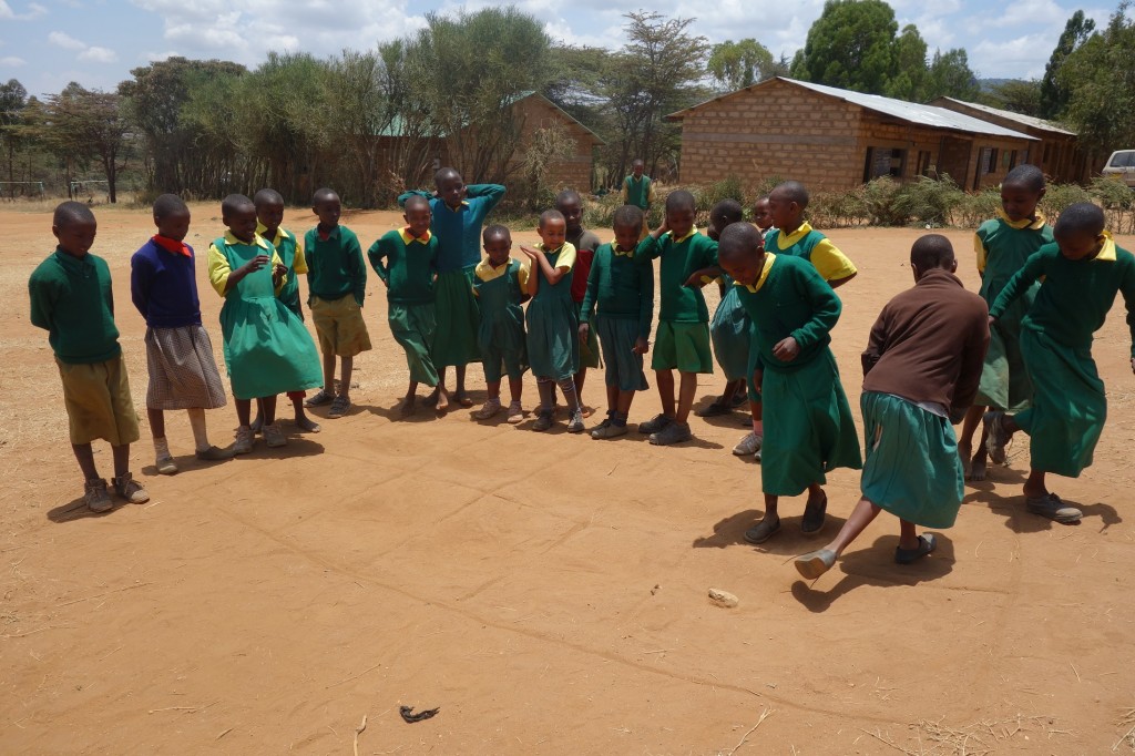 Students at Kanyunga Primary School playing during recess.